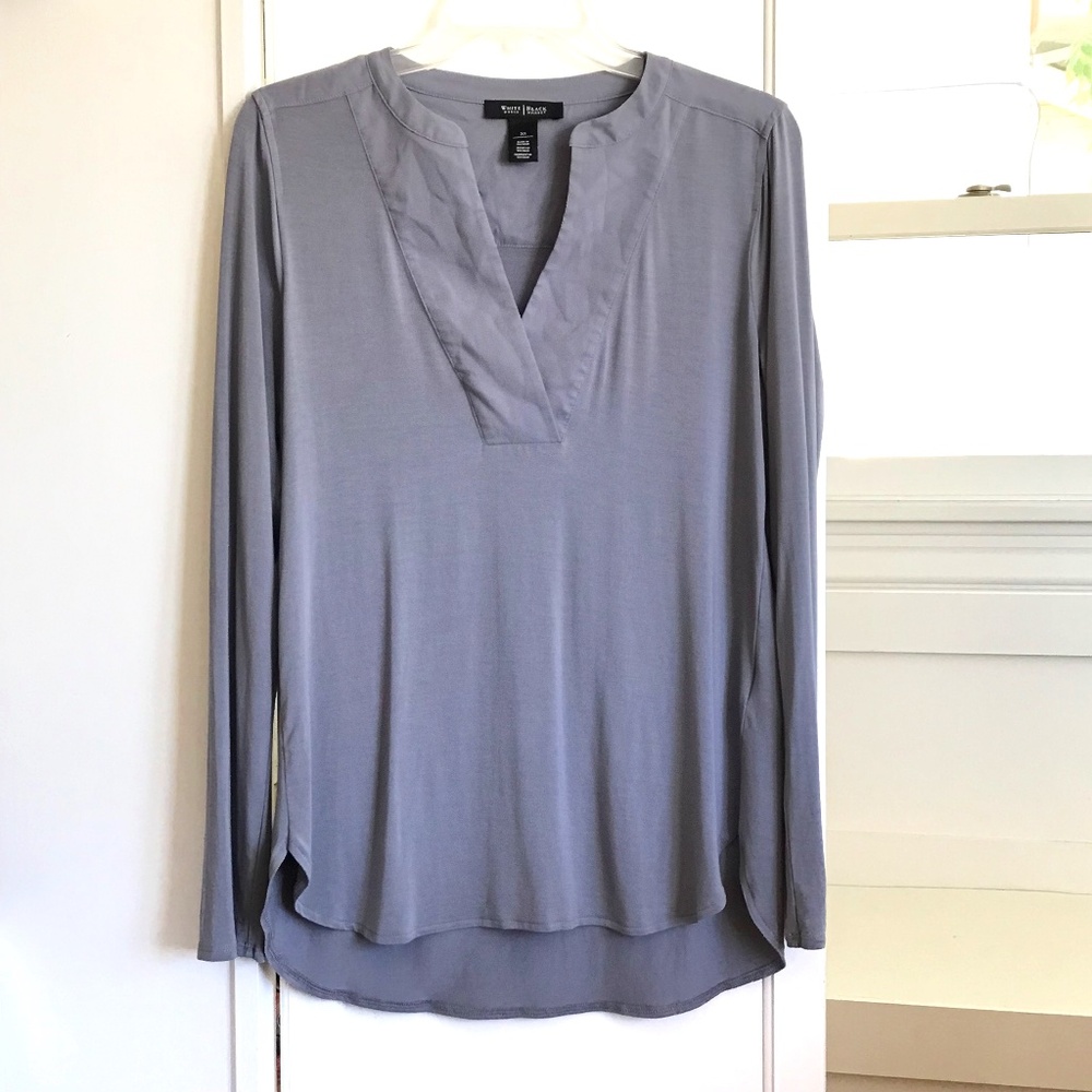 WHITE HOUSE BLACK MARKET Long Sleeve Tunic Gray Women’s Size XS Top